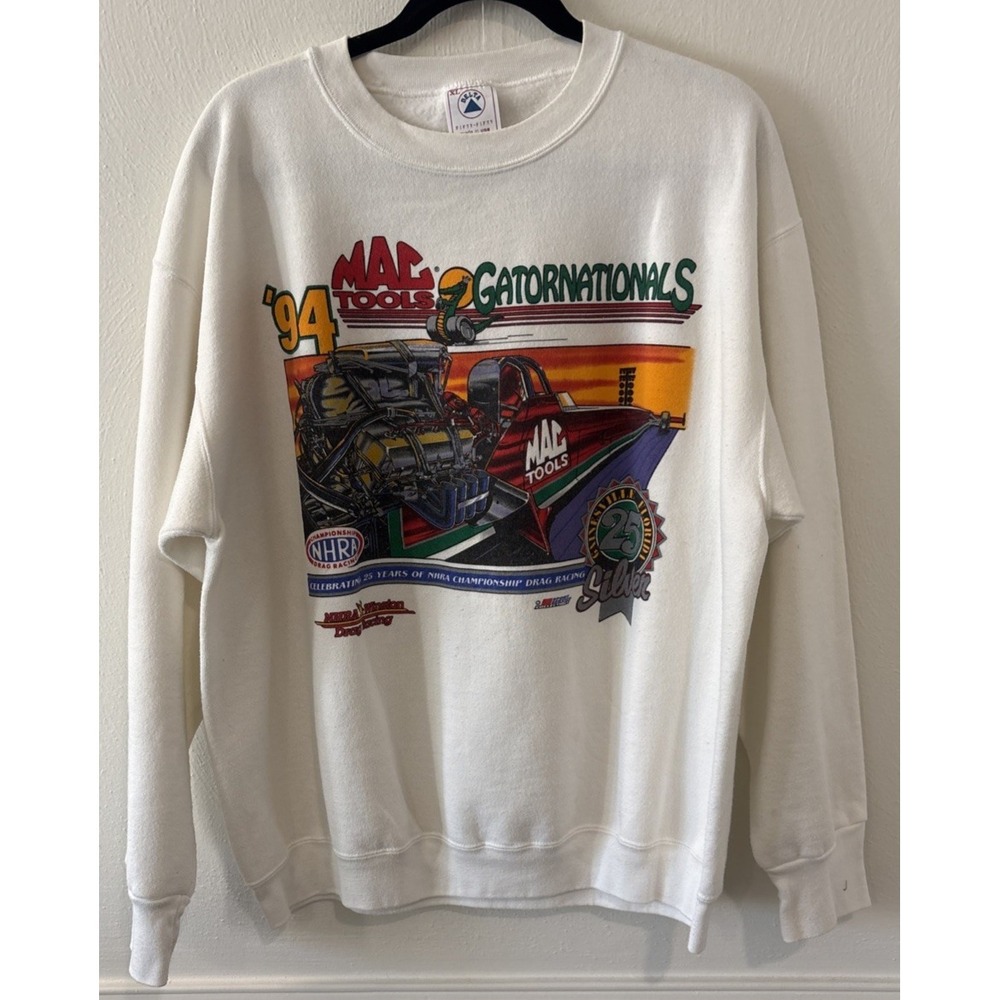 Vintage 1994 MAC Tools Gatornationals Sweatshirt NHRA Drag Racing USA XL
